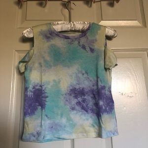 Cold shoulder tie dye hollister crop top